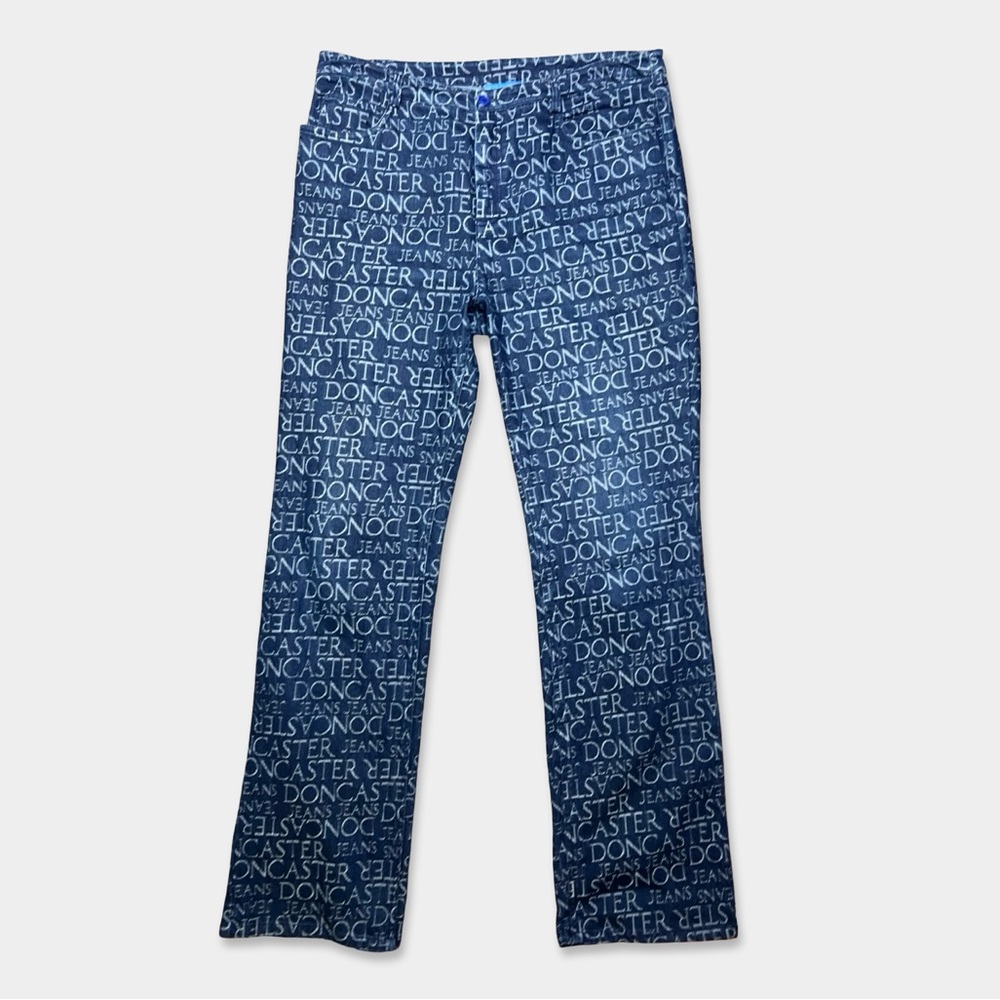 DONCASTER Sport Jeans Size 14 Blue Color Brand Text All Over GUC